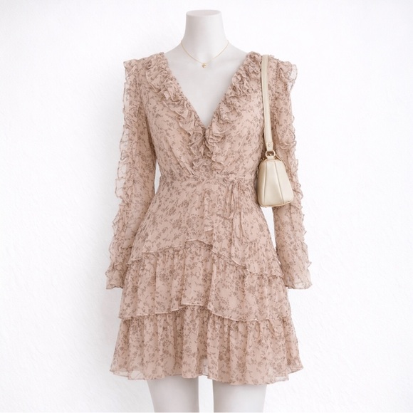 Bardot Alessia Frill Long Sleeve Mini Dress - Picture 4 of 10